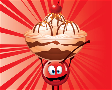 CherryMan ice cream sundae computer wall paper