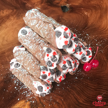 Cherry chocolate canolli