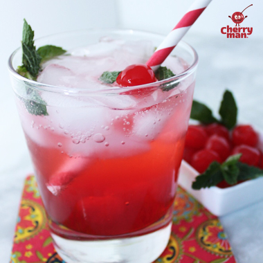 Nojito beverage with cherries