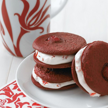 Maraschino cherry whoopie pies 