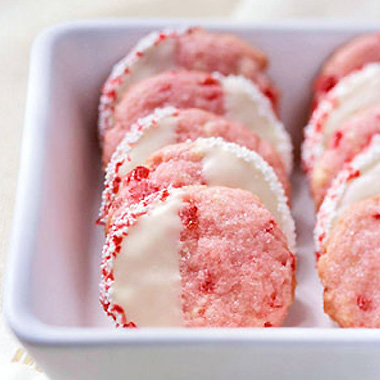 white chocolate cherry shortbread cookies 