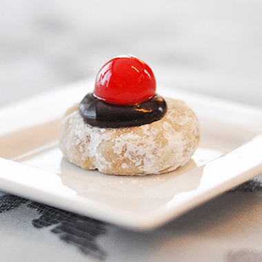 Dark chocolate cherry thumbprint cookies