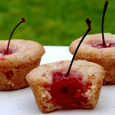 Peppermint and cherry tassies make a delicious bitesize treat.