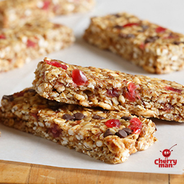 chocolate and cherry homemade energy bars